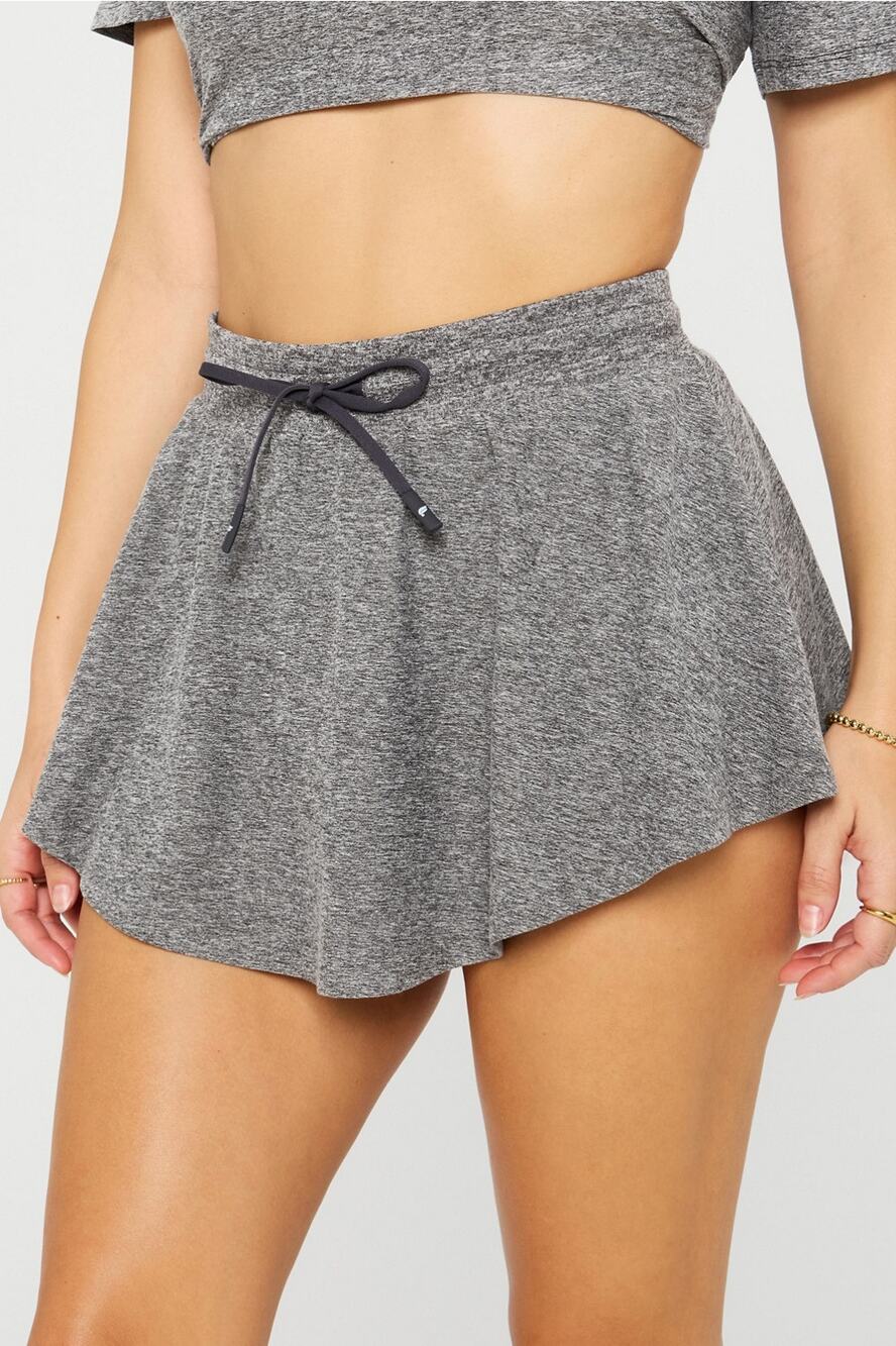 Fabletics Charcoal Grey Heather MEDIUM Jersey Flounce Skirt